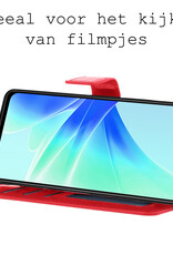 BASEY. Hoes Geschikt voor OPPO A57 Hoesje Bookcase Hoes Flip Case Book Cover Met 2x Screenprotector - Hoesje Geschikt voor OPPO A57 Hoes Book Case Hoesje - Rood