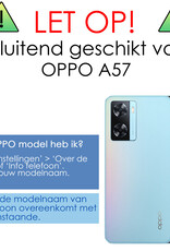NoXx Hoes Geschikt voor OPPO A57 Hoesje Book Case Hoes Flip Cover Wallet Bookcase Met Screenprotector - Wit