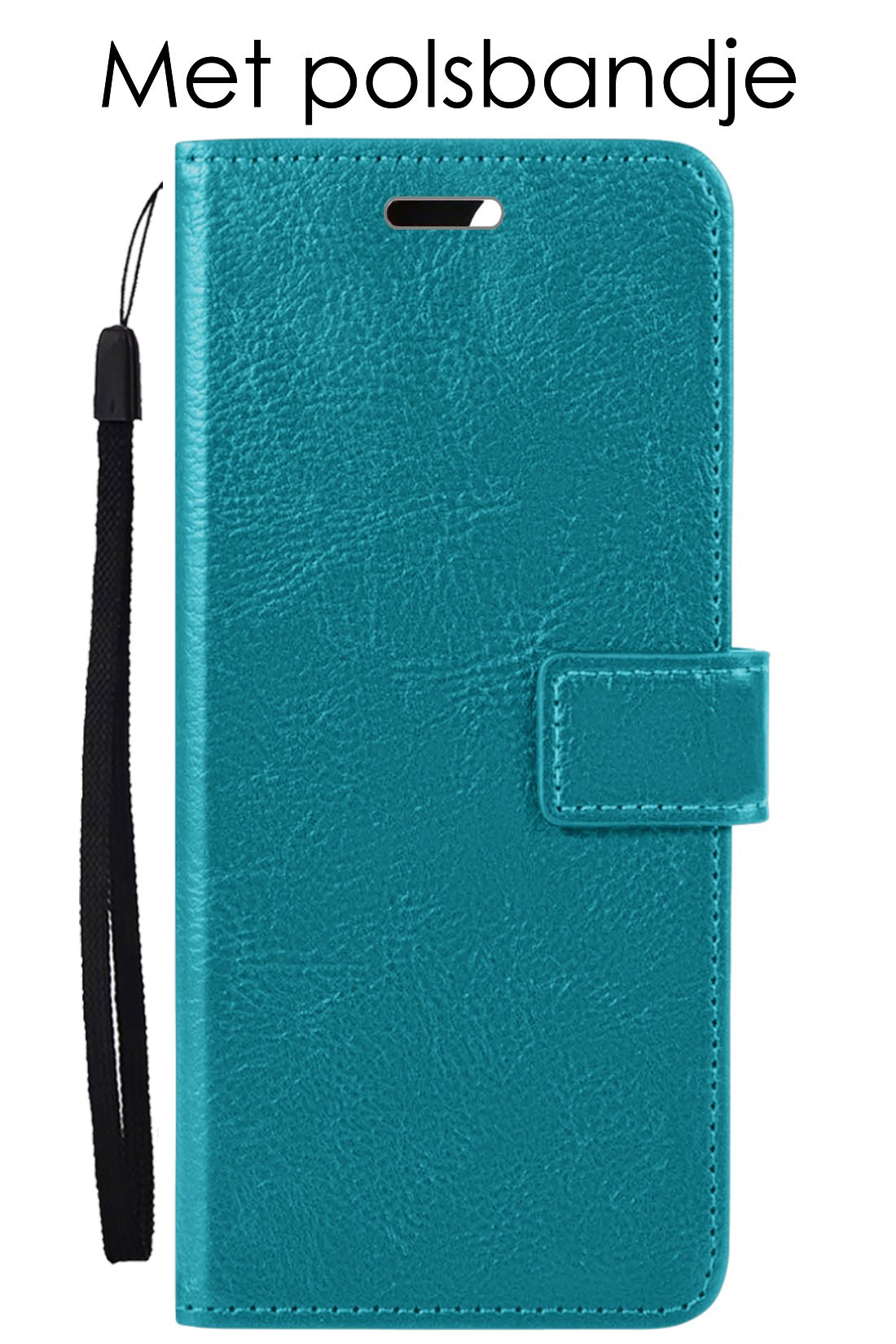 NoXx Hoes Geschikt voor OPPO A57 Hoesje Book Case Hoes Flip Cover Wallet Bookcase Met 2x Screenprotector - Turquoise