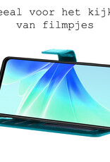 BASEY. Hoes Geschikt voor OPPO A57s Hoesje Bookcase Hoes Flip Case Book Cover Met Screenprotector - Hoesje Geschikt voor OPPO A57s Hoes Book Case Hoesje - Turquoise