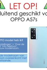 Hoes Geschikt voor OPPO A57s Hoesje Book Case Hoes Flip Cover Wallet Bookcase Met Screenprotector - Zwart