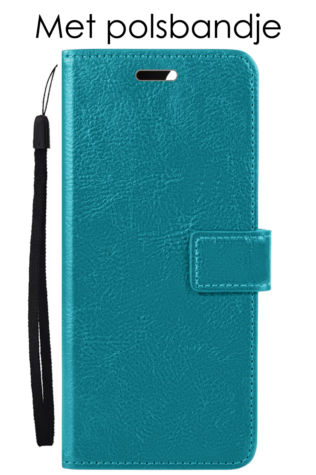 NoXx Hoes Geschikt voor OPPO A57s Hoesje Book Case Hoes Flip Cover Wallet Bookcase Met 2x Screenprotector - Turquoise
