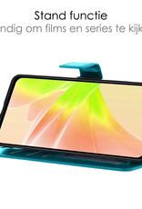 OPPO A57s Hoesje Book Case Hoes Flip Cover Bookcase 2x Met Screenprotector - Turquoise