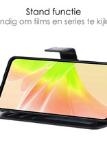 NoXx Hoes Geschikt voor OPPO A57s Hoesje Book Case Hoes Flip Cover Wallet Bookcase Met 2x Screenprotector - Zwart