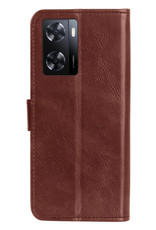 Nomfy Hoesje Geschikt voor OPPO A57s Hoes Bookcase Flipcase Book Cover Met Screenprotector - Hoes Geschikt voor OPPO A57s Hoesje Book Case - Bruin
