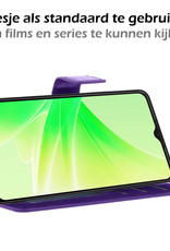 Nomfy Hoesje Geschikt voor OPPO A57s Hoes Bookcase Flipcase Book Cover Met Screenprotector - Hoes Geschikt voor OPPO A57s Hoesje Book Case - Paars