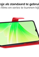 Nomfy Hoesje Geschikt voor OPPO A57s Hoes Bookcase Flipcase Book Cover Met Screenprotector - Hoes Geschikt voor OPPO A57s Hoesje Book Case - Rood