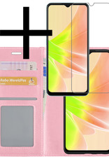 NoXx Hoes Geschikt voor OPPO A17 Hoesje Book Case Hoes Flip Cover Wallet Bookcase Met Screenprotector - Lichtblauw