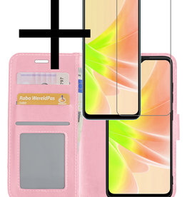 NoXx NoXx OPPO A17 Hoesje Bookcase Lichtroze Met Screenprotector