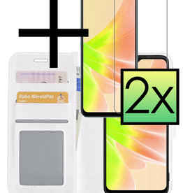 NoXx NoXx OPPO A17 Hoesje Bookcase Wit Met 2x Screenprotector