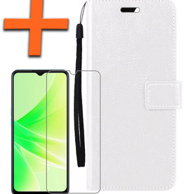 Nomfy Nomfy OPPO A17 Hoesje Bookcase Wit Met Screenprotector