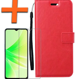 Nomfy Nomfy OPPO A17 Hoesje Bookcase Rood Met 2x Screenprotector