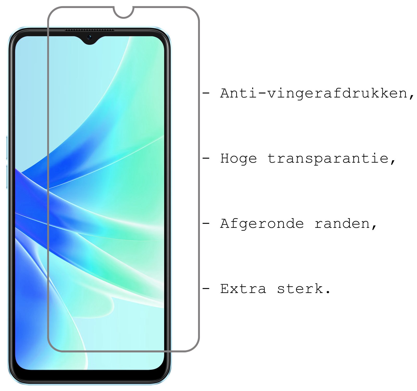 BASEY. Hoes Geschikt voor OPPO A57 Hoesje Bookcase Hoes Flip Case Book Cover Met 2x Screenprotector - Hoesje Geschikt voor OPPO A57 Hoes Book Case Hoesje - Turquoise