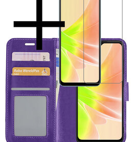 NoXx NoXx OPPO A57 Hoesje Bookcase Paars Met Screenprotector