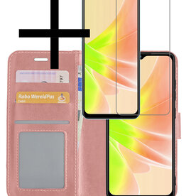 NoXx NoXx OPPO A57 Hoesje Bookcase Rose Goud Met Screenprotector