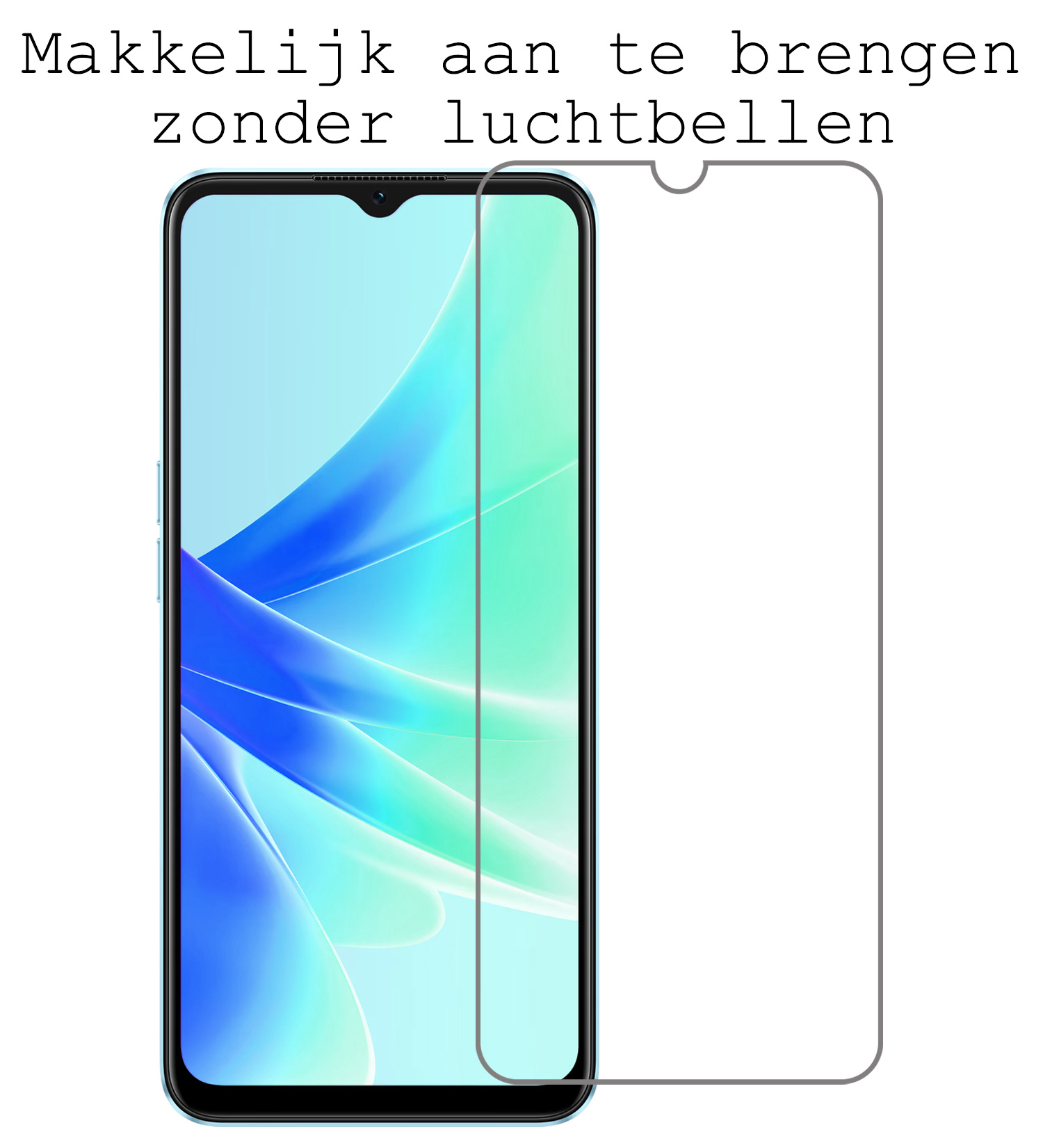 BASEY. Hoes Geschikt voor OPPO A57s Hoesje Bookcase Hoes Flip Case Book Cover Met Screenprotector - Hoesje Geschikt voor OPPO A57s Hoes Book Case Hoesje - Donkerblauw