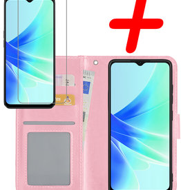 BASEY. BASEY. OPPO A57s Hoesje Bookcase Lichtroze Met Screenprotector