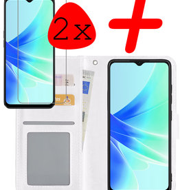BASEY. BASEY. OPPO A57s Hoesje Bookcase Wit Met 2x Screenprotector