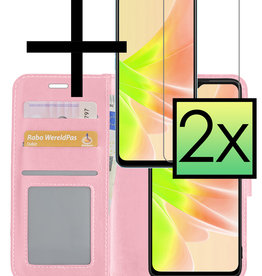 NoXx NoXx OPPO A57s Hoesje Bookcase Lichtroze Met 2x Screenprotector