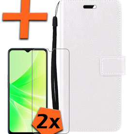 Nomfy Nomfy OPPO A57s Hoesje Bookcase Wit Met 2x Screenprotector