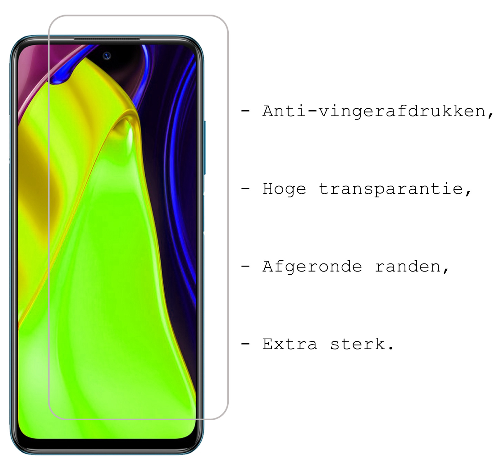 BASEY. Screenprotector Geschikt voor Poco M3 Pro Screenprotector Tempered Glass - Screenprotector Geschikt voor Xiaomi Poco M3 Pro Beschermglas Screen Protector Glas - 2 Stuks