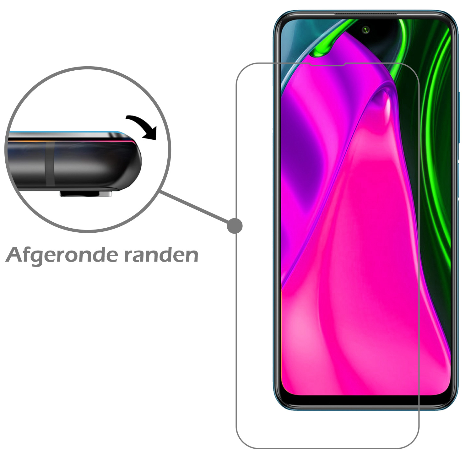 Nomfy Screenprotector Geschikt voor Poco M3 Pro Screenprotector Bescherm Glas Tempered Glass - Screenprotector Geschikt voor Xiaomi Poco M3 Pro Screen Protector - 2 PACK