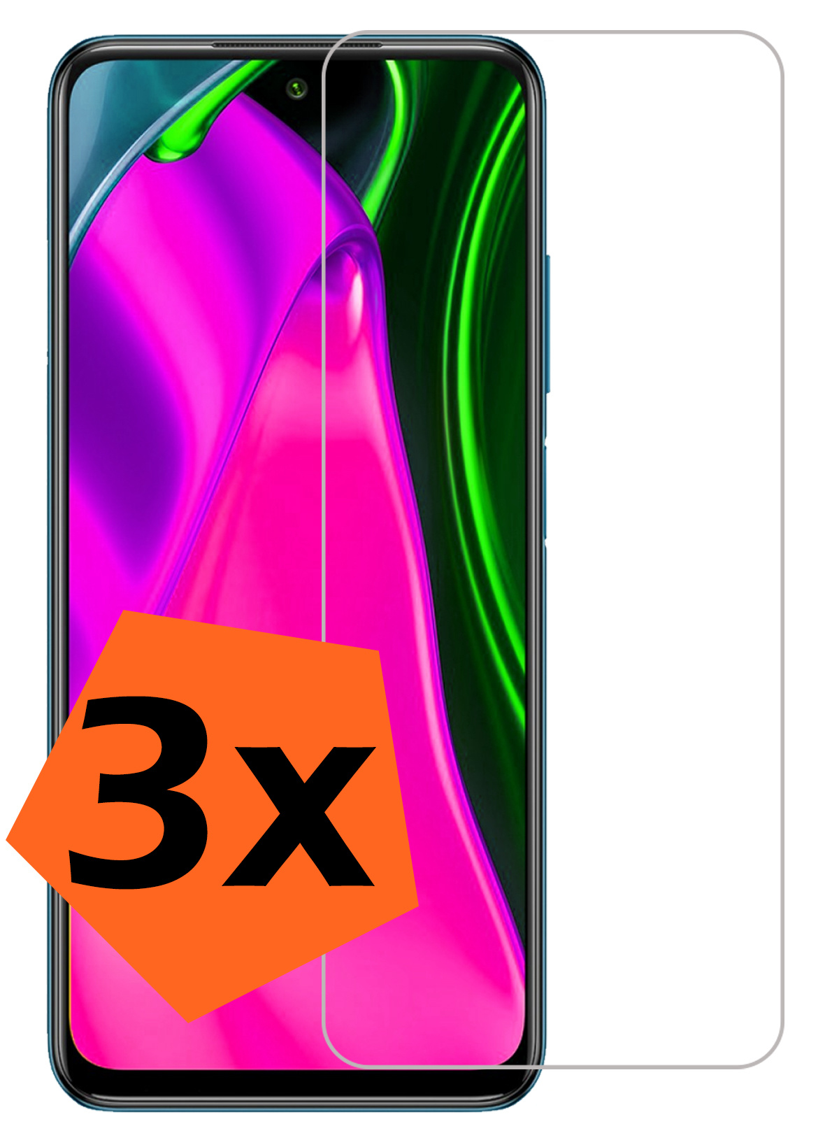 Nomfy Screenprotector Geschikt voor Poco M3 Pro Screenprotector Bescherm Glas Tempered Glass - Screenprotector Geschikt voor Xiaomi Poco M3 Pro Screen Protector - 3 PACK