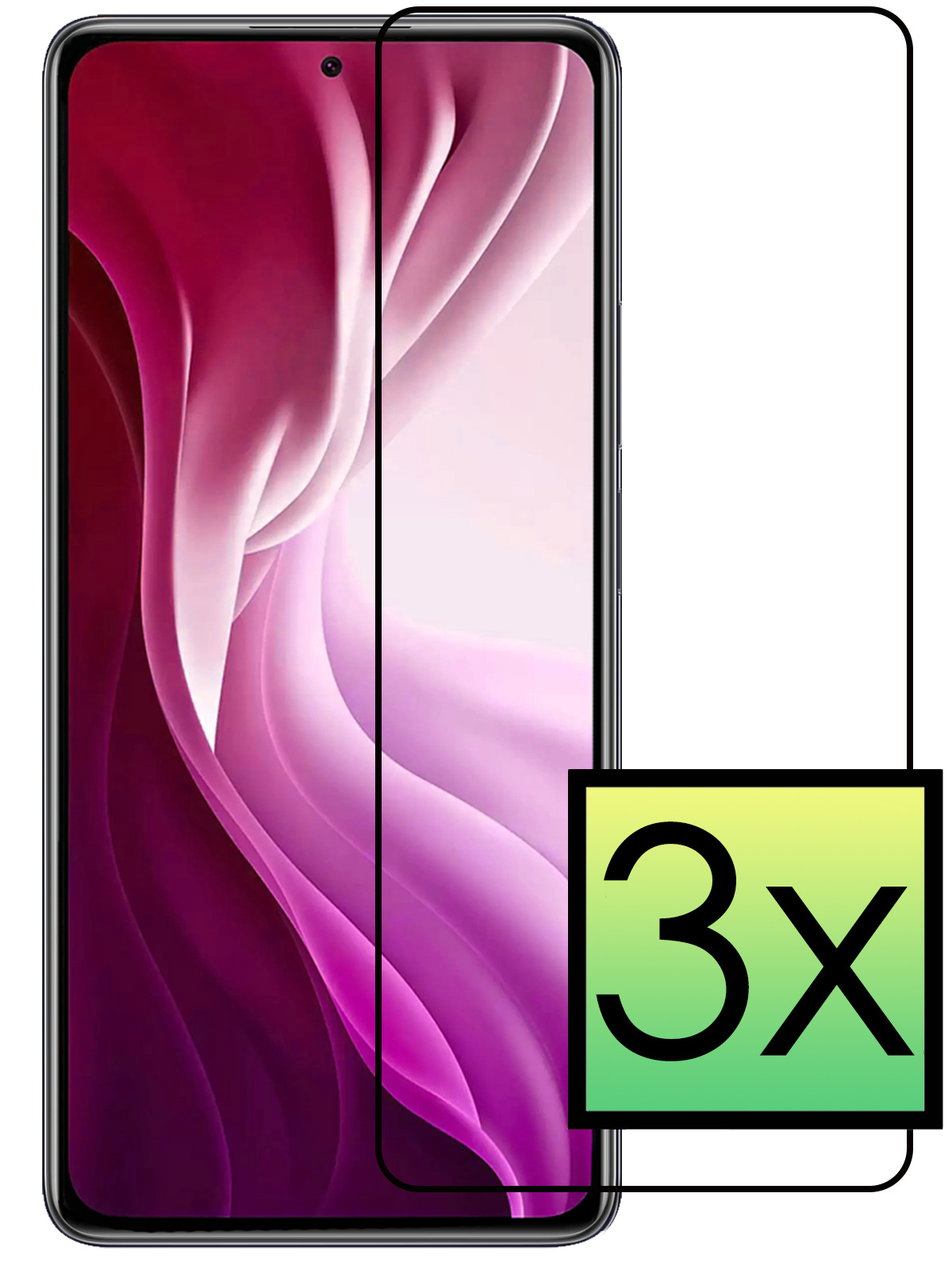 NoXx Screenprotector Geschikt voor Xiaomi 11T Pro Screenprotector Tempered Glass Gehard Glas Beschermglas - 3x