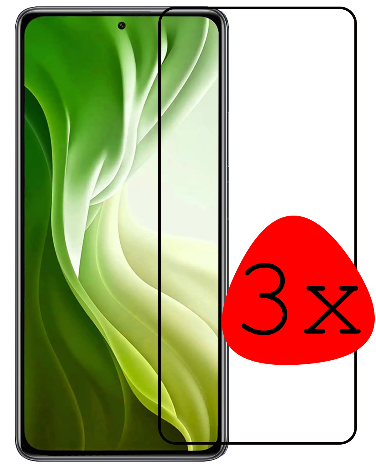 BASEY. Xiaomi 11 Lite 5G NE Screenprotector Tempered Glass - Xiaomi 11 Lite 5G NE Beschermglas Screen Protector Glas - 3 Stuks