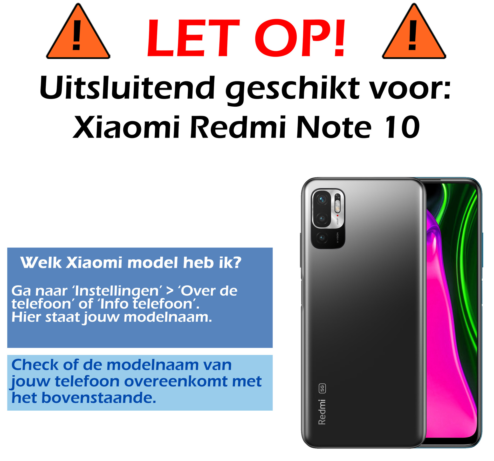 Nomfy Xiaomi Redmi Note 10 5G Screenprotector Bescherm Glas Tempered Glass Xiaomi Redmi Note 10 5G Screen Protector - 3x