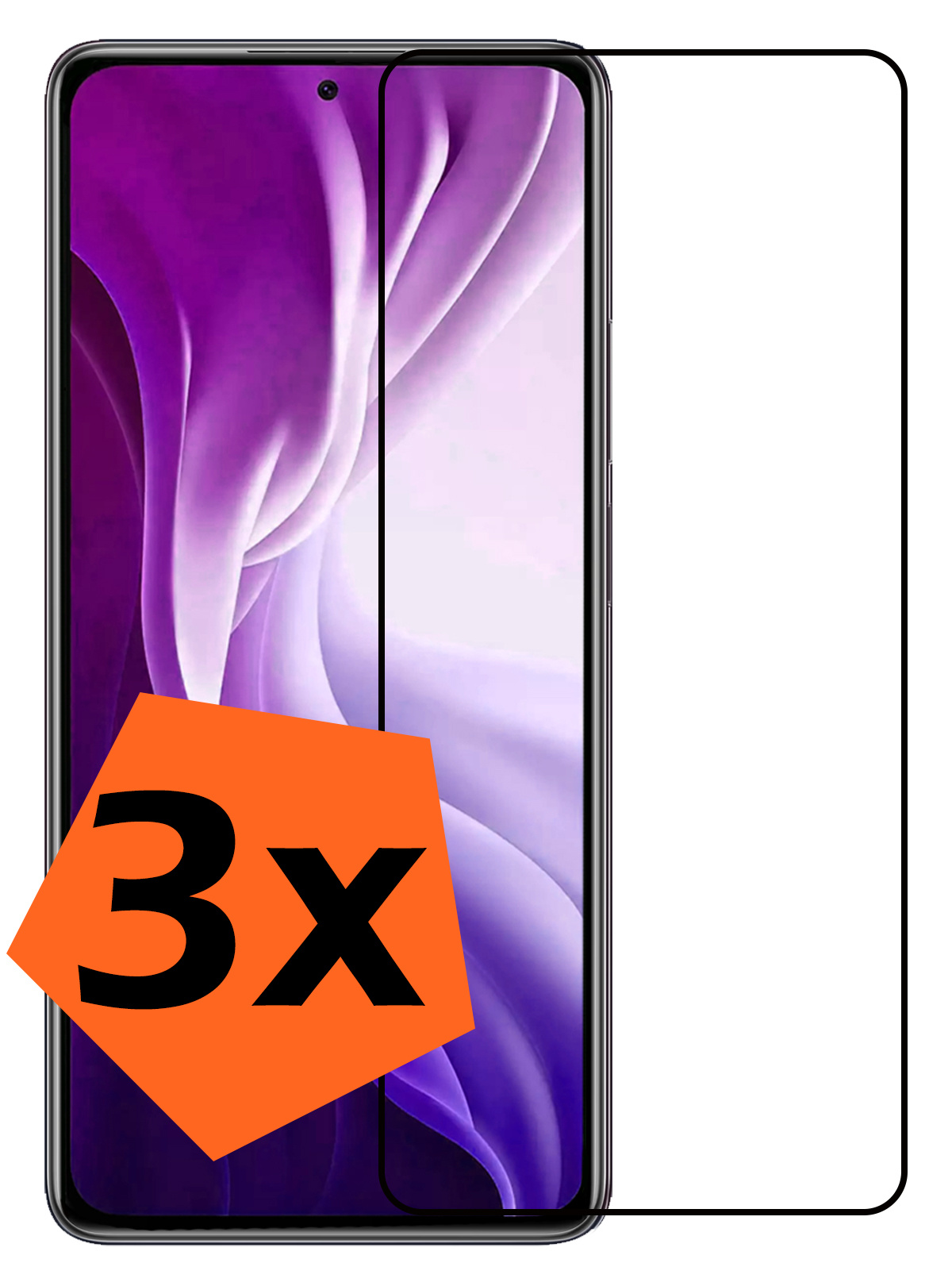 Nomfy Screenprotector Geschikt voor Xiaomi Mi 11i Screenprotector Bescherm Glas Tempered Glass - Screenprotector Geschikt voor Xiaomi Mi 11i Screen Protector - 3 PACK
