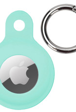 BASEY. Hoesje Geschikt voor Apple AirTag Hoesje Case Hoesje Geschikt voor Apple AirTag Sleutelhanger Siliconen Hoes - Turquoise