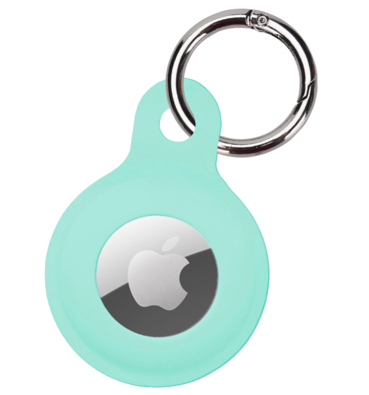 BASEY. Hoesje Geschikt voor Apple AirTag Hoesje Case Hoesje Geschikt voor Apple AirTag Sleutelhanger Siliconen Hoes - Turquoise
