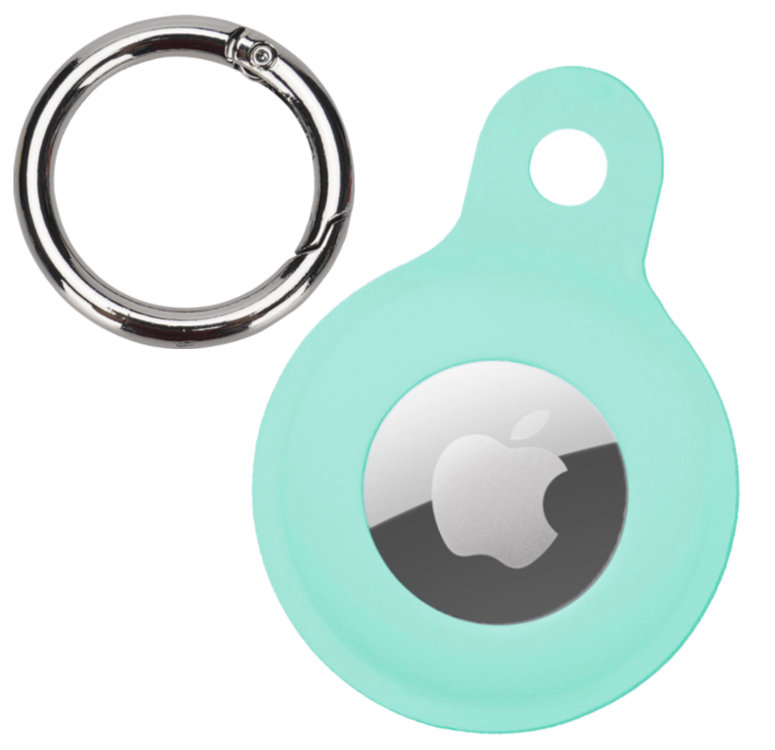 NoXx Hoes voor Apple Airtag - AirTag Sleutelhanger Houder Siliconen Airtag Hoesje - Turquoise