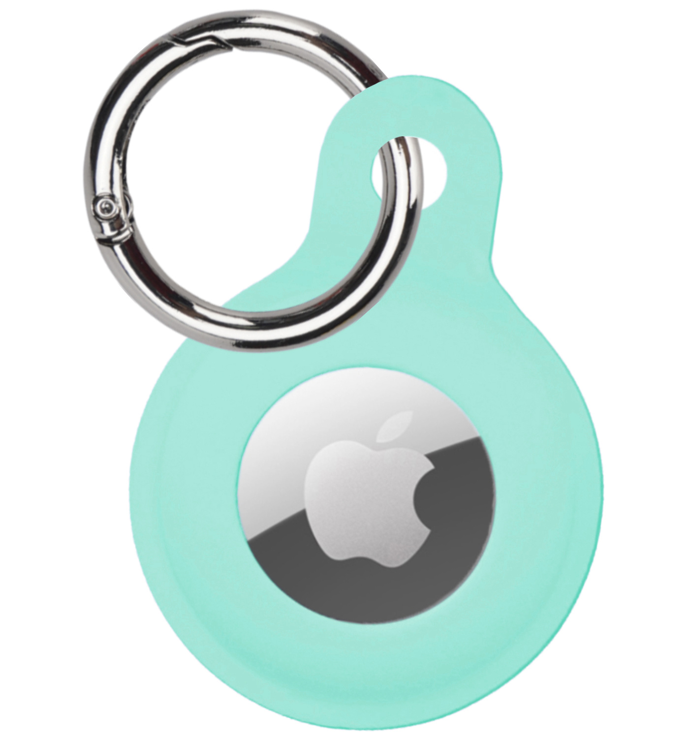 Nomfy Hoesje Geschikt voor Apple AirTag Sleutelhanger Hoes Siliconen Hoesje - Siliconen Hoesje Geschikt voor Apple AirTag-Sleutelhanger Hoesje - Turquoise