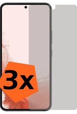 Nomfy Screenprotector Geschikt voor Samsung S22 Screenprotector Privacy Bescherm Glas - Screenprotector Geschikt voor Samsung Galaxy S22 Privacy Screenprotector Tempered Glass - 3 PACK