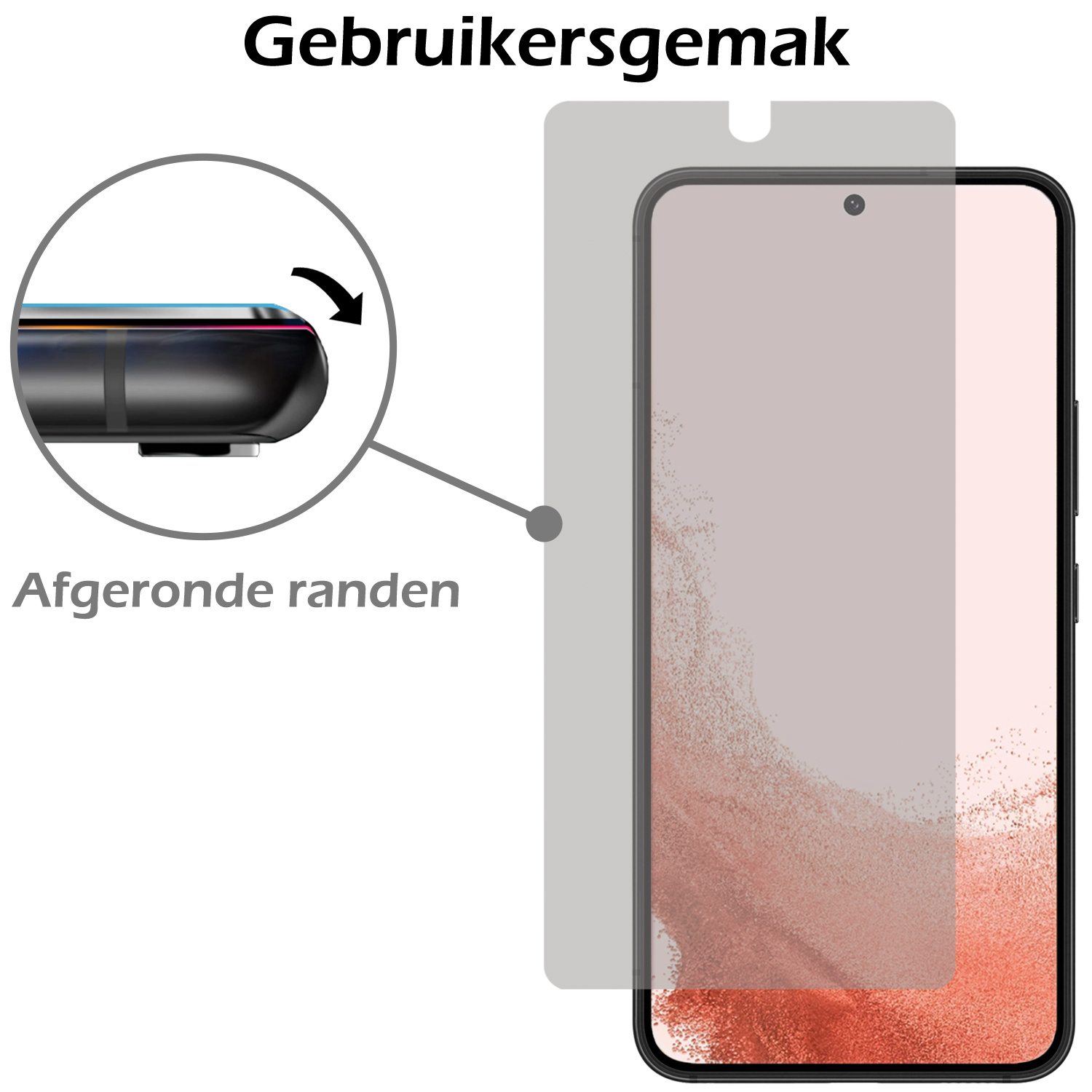 Nomfy Screenprotector Geschikt voor Samsung S22 Screenprotector Privacy Bescherm Glas - Screenprotector Geschikt voor Samsung Galaxy S22 Privacy Screenprotector Tempered Glass - 3 PACK