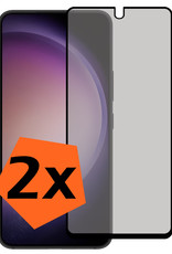 Nomfy Screenprotector Geschikt voor Samsung S23 Screenprotector Privacy Bescherm Glas - Screenprotector Geschikt voor Samsung Galaxy S23 Privacy Screenprotector Tempered Glass - 2 PACK