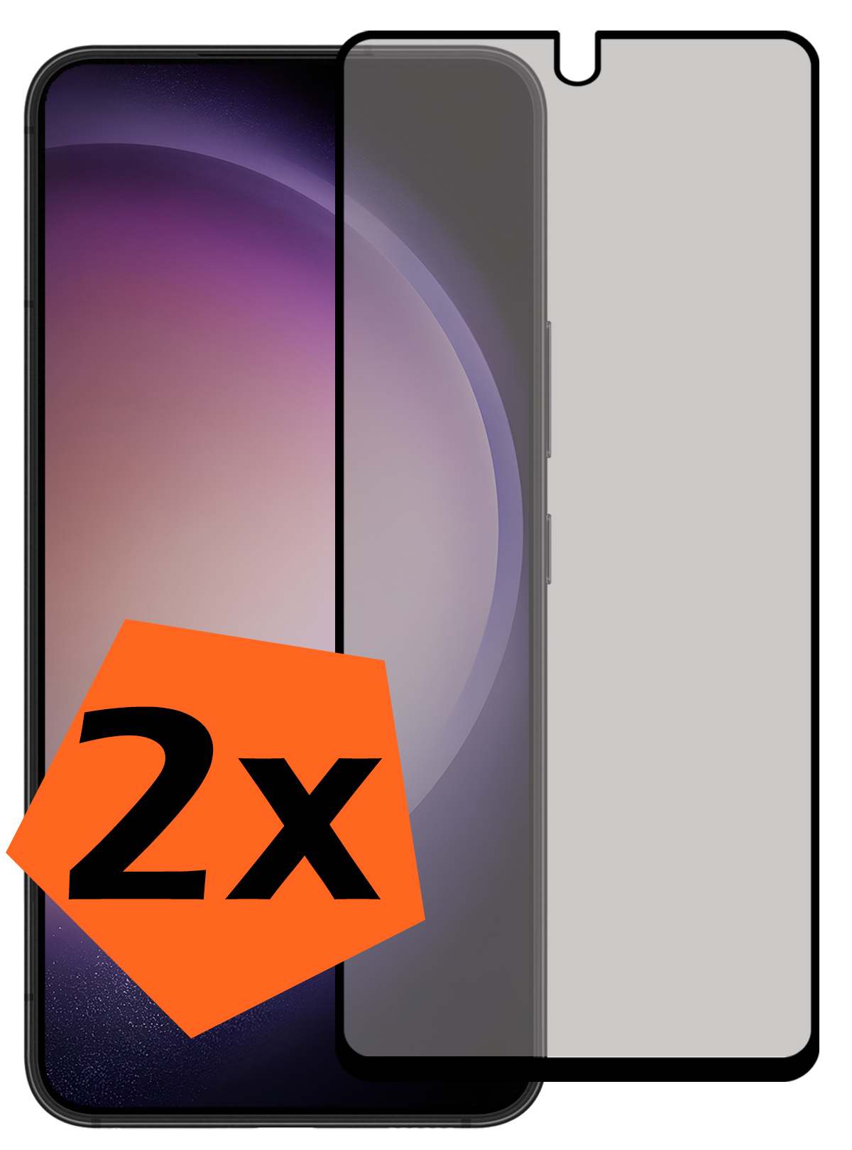 Nomfy Screenprotector Geschikt voor Samsung S23 Screenprotector Privacy Bescherm Glas - Screenprotector Geschikt voor Samsung Galaxy S23 Privacy Screenprotector Tempered Glass - 2 PACK