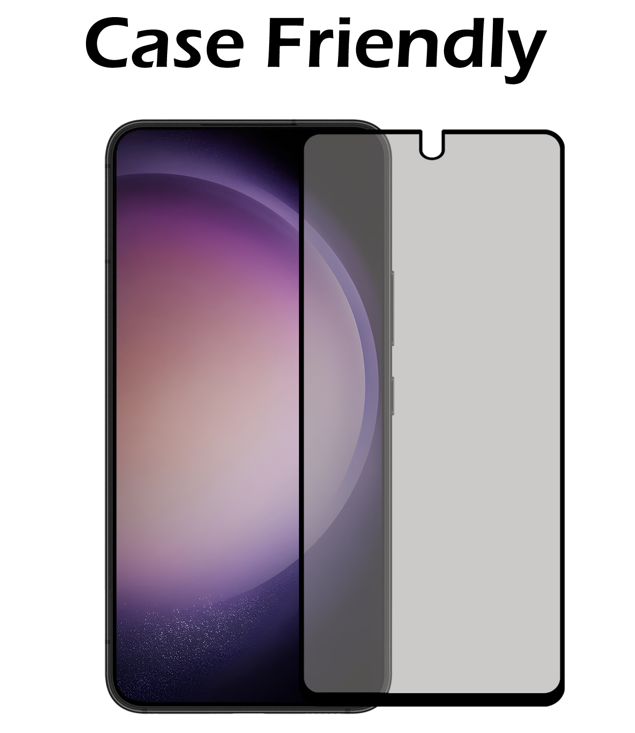 Nomfy Screenprotector Geschikt voor Samsung S23 Screenprotector Privacy Bescherm Glas - Screenprotector Geschikt voor Samsung Galaxy S23 Privacy Screenprotector Tempered Glass - 2 PACK