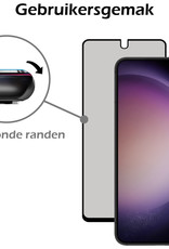 Nomfy Screenprotector Geschikt voor Samsung S23 Screenprotector Privacy Bescherm Glas - Screenprotector Geschikt voor Samsung Galaxy S23 Privacy Screenprotector Tempered Glass - 2 PACK