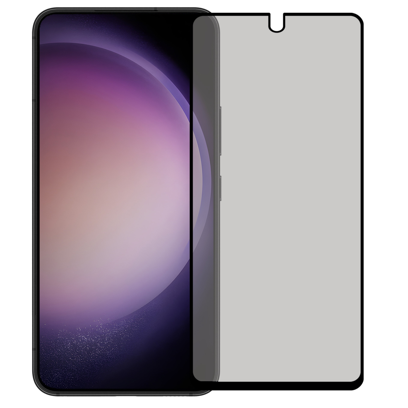 Nomfy Screenprotector Geschikt voor Samsung S23 Screenprotector Privacy Bescherm Glas - Screenprotector Geschikt voor Samsung Galaxy S23 Privacy Screenprotector Tempered Glass - 2 PACK