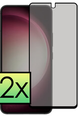 NoXx Screenprotector Geschikt voor Samsung S23 Screenprotector Privacy Tempered Glass Gehard Glas Display Cover - 2x