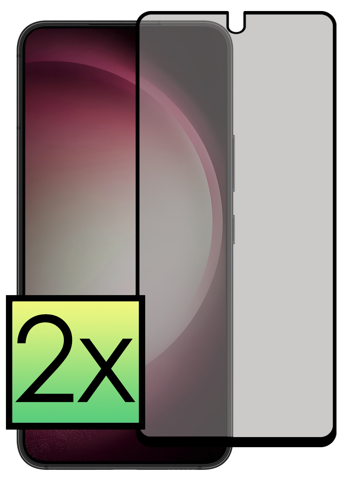NoXx Screenprotector Geschikt voor Samsung S23 Screenprotector Privacy Tempered Glass Gehard Glas Display Cover - 2x