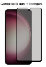 NoXx Screenprotector Geschikt voor Samsung S23 Screenprotector Privacy Tempered Glass Gehard Glas Display Cover - 2x