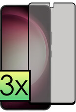 NoXx Screenprotector Geschikt voor Samsung S23 Screenprotector Privacy Tempered Glass Gehard Glas Display Cover - 3x