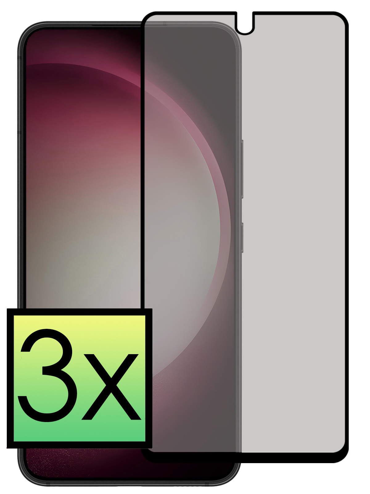 NoXx Screenprotector Geschikt voor Samsung S23 Screenprotector Privacy Tempered Glass Gehard Glas Display Cover - 3x