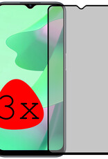 BASEY. Screenprotector Geschikt voor OPPO A16 Screenprotector Privacy Beschermglas - Screenprotector Geschikt voor OPPO A16 Screen Protector Full Screen Privacy - 3 Stuks