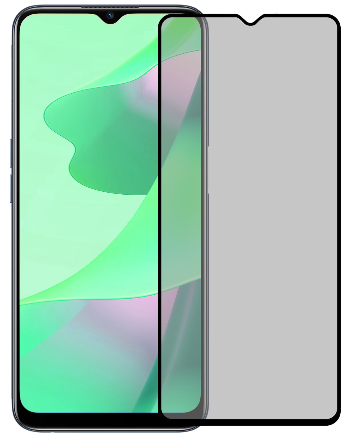 BASEY. Screenprotector Geschikt voor OPPO A16s Screenprotector Privacy Beschermglas - Screenprotector Geschikt voor OPPO A16s Screen Protector Full Screen Privacy