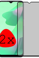BASEY. Screenprotector Geschikt voor OPPO A16s Screenprotector Privacy Beschermglas - Screenprotector Geschikt voor OPPO A16s Screen Protector Full Screen Privacy - 2 Stuks